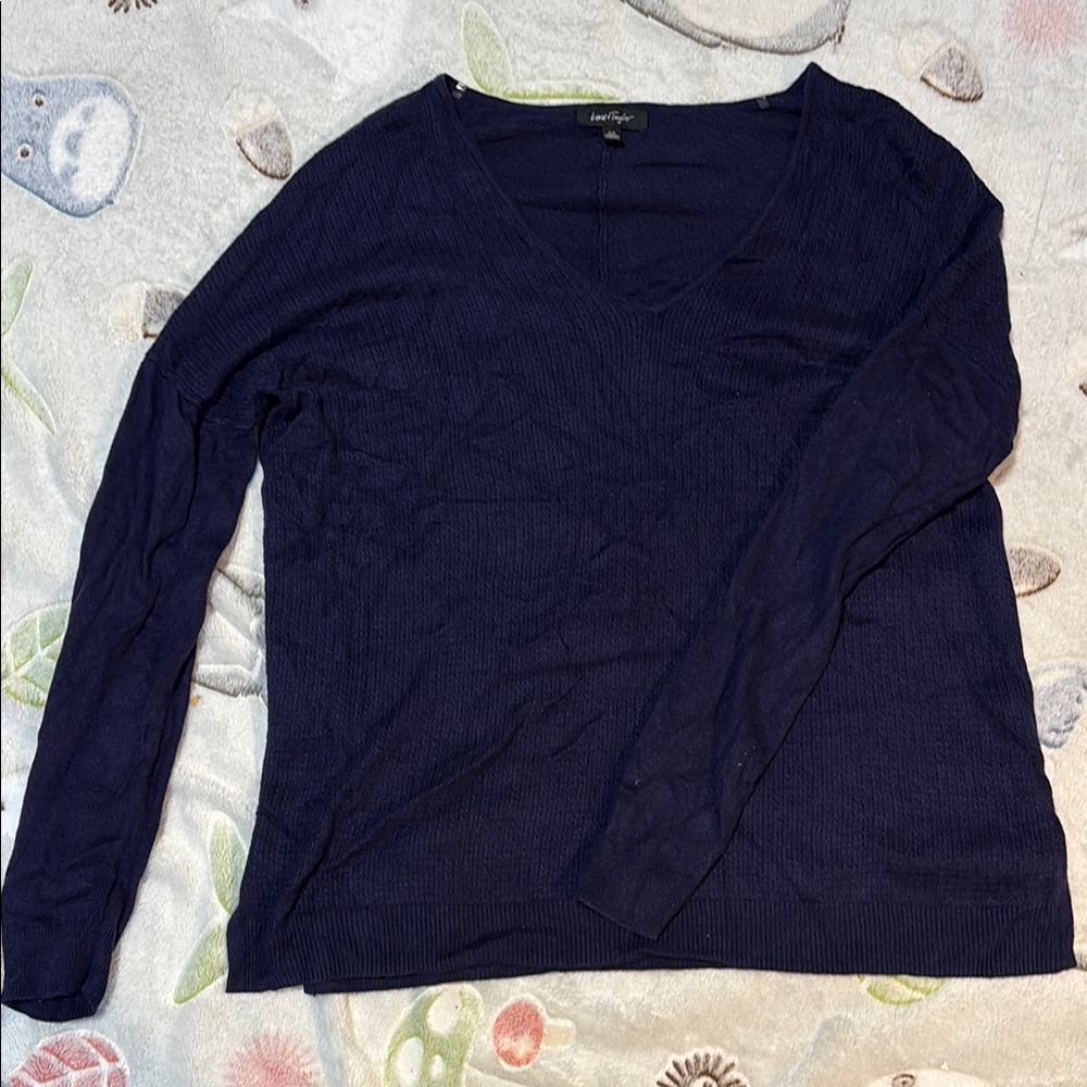 Lord & Taylor Deep Blue Knit Top